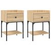 vidaXL Nachttische 2 Stk. Sonoma-Eiche 40,5x31x60 cm Holzwerkstoff