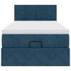 vidaXL Ottoman-Bett mit Matratze & LEDs Dunkelblau 100x200 cm Samt