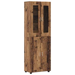 vidaXL Highboard mit T&uuml;r FLORIN Altholz 60 x 35 x 182 cm Holzwerkstoff