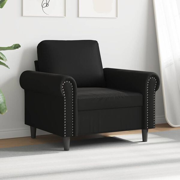 vidaXL Sessel Schwarz 60 cm Kunstleder