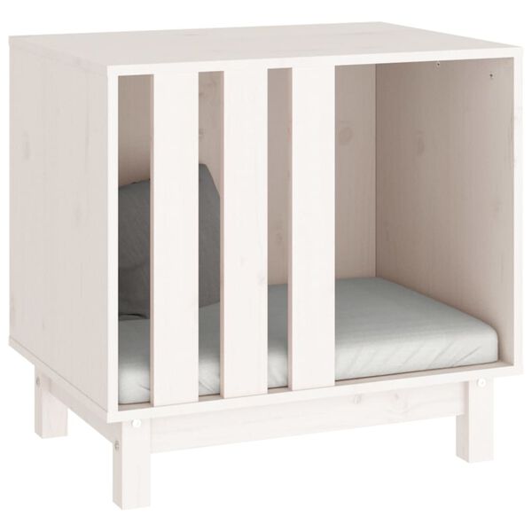 vidaXL Hundeh&uuml;tte Wei&szlig; 60x45x57 cm Massivholz Kiefer