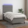 vidaXL Boxspringbett mit Matratze & LED Dunkelgrau 80x200 cm Stoff