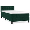 vidaXL Boxspringbett mit Matratze Dunkelgr&uuml;n 90x200 cm Samt