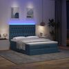 vidaXL Ottoman-Bett mit Matratze & LEDs Blau 140x200 cm Stoff