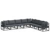 vidaXL Gartensofa-set 8 stk. Schwarz Aluminium