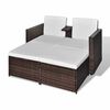 vidaXL 4-tlg. Garten-Lounge-Set mit Kissen Poly Rattan Braun