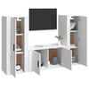 vidaXL 3-tlg. TV-Schrank-Set Wei&szlig; Holzwerkstoff