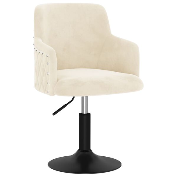 vidaXL Esszimmerst&uuml;hle 2 Stk. Drehbar Creme Samt