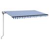 vidaXL Ausziehbare Markise Blau und Wei&szlig; 400 x 300 cm Polyester