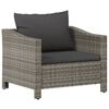 vidaXL 5-tlg. Garten-Lounge-Set mit Kissen Grau Poly Rattan