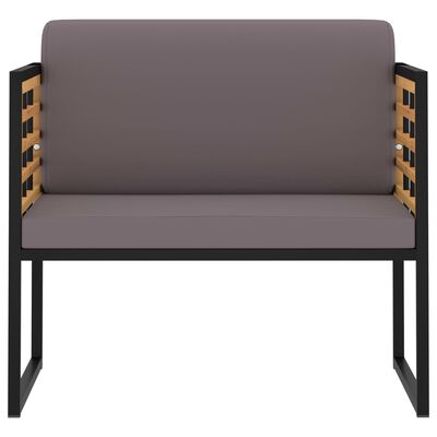 vidaXL Gartenstühle mit Auflagen 2 Stk. Massivholz Akazie Dunkelgrau