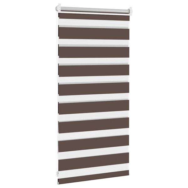 vidaXL Zebra-Rollo 40,9 x 100 cm, Stoffbreite 36,7 cm, Kaffeebraun