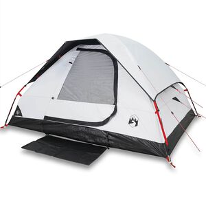 vidaXL Kuppel-Campingzelt 4 Personen Wei&szlig; Dunkel Wasserdicht