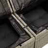 vidaXL Gartensofa-set mit Speicher 4 pcs Hellgrau Poly-Rattan