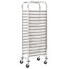 vidaXL Tablettwagen f&uuml;r 16 Tabletts 38x55x163 cm Edelstahl