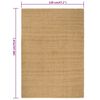 vidaXL Teppich Rechteckig Natur 120x180 cm Jute