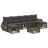vidaXL Gartensofa-set 8 Stk. Grau und Dunkelgrau Poly-Rattan