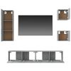 vidaXL 5-tlg. TV-Schrank-Set Grau Sonoma Holzwerkstoff