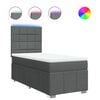 vidaXL Boxspringbett mit Matratze Dunkelgrau 90x190 cm Stoff