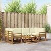 vidaXL Outdoor-Sofagarnitur mit Kissen 7 pcs Natur und Creme