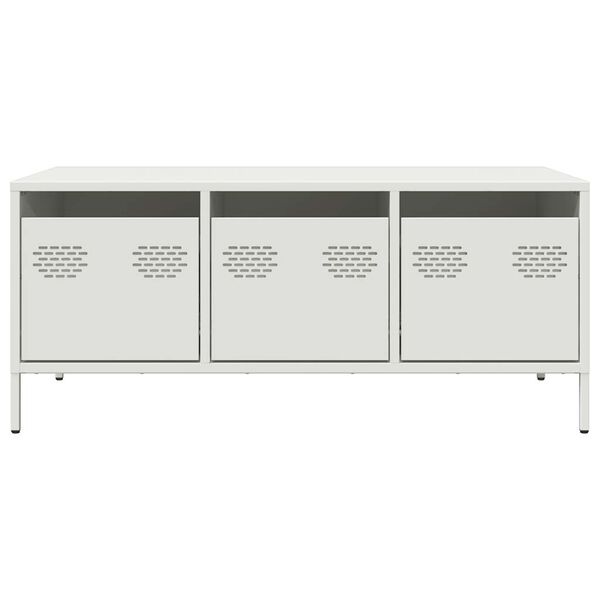 vidaXL Couchtisch Wei&szlig; 101,5x50x43,5 cm Kaltgewalzter Stahl