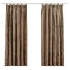 vidaXL Verdunkelungsvorh&auml;nge mit Haken 2 Stk. Samt Beige 140x175cm
