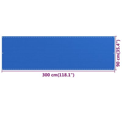 vidaXL Balkon-Sichtschutz Blau 90x300 cm HDPE