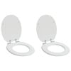 vidaXL Toilettensitz 2 pcs Wei&szlig; 44 x 38 cm MDF-Platte