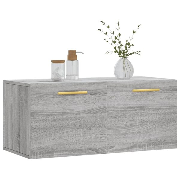vidaXL Wandschrank Grau Sonoma 80x36,5x35 cm Holzwerkstoff