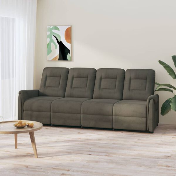 vidaXL 4-Sitzer Massagesessel Dunkelgrau Mikrofaser-Gewebe