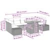vidaXL Garten Essgruppe mit Kissen mit Kissen 8 pcs Beige und Grau