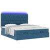 vidaXL Ottoman-Bett mit Matratzen & LEDs Dunkelblau 160x200 cm Samt