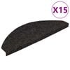 vidaXL Stufenmatten Selbstklebend 15 Stk. 56x17x3 cm Schwarz