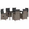 vidaXL Outdoortisch-Set 7 stk. Hellgrau und Dunkelgrau Poly-Rattan