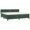 vidaXL Boxspringbett mit Matratze Dunkelgr&uuml;n 200x200 cm Samt