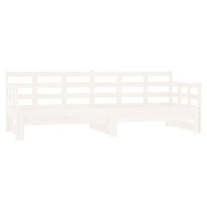 vidaXL Tagesbett Ausziehbar Wei&szlig; Massivholz Kiefer 2x(80x200) cm