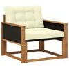 vidaXL Outdoor Mittelsofa Massives Akazienholz und Textilene Natur