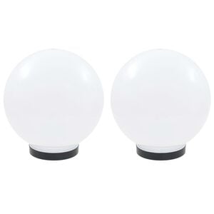 vidaXL LED-Gartenleuchten 2 Stk. Kugelf&ouml;rmig 25 cm PMMA