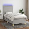 vidaXL Boxspringbett mit Matratze & LED Hellgrau 80x200 cm Stoff