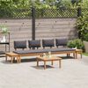 vidaXL Gartenbänke Set mit Kissen mit Speicher 5 pcs Braun und Grau