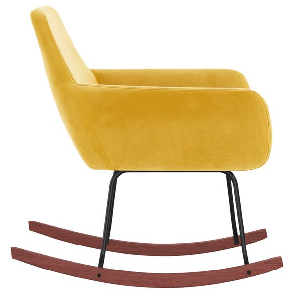 vidaXL Schaukelstuhl Gelb Samt