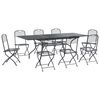 vidaXL Garten Essgruppe 9 Stk. Anthrazit Mesh und Stahl