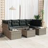 vidaXL Gartensofa-set mit Kissen mit Speicher 8 pcs Grau Poly-Rattan