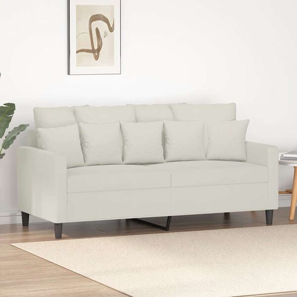 vidaXL 2-Sitzer-Sofa Creme 140 cm Samt