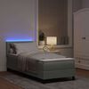 vidaXL LED Boxspringbett mit Matratze Hellgrau 80 x 200 cm Samt