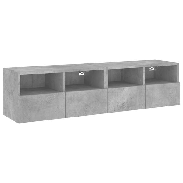 vidaXL TV-Wandschr&auml;nke 2 Stk. Betongrau 60x30x30 cm Holzwerkstoff