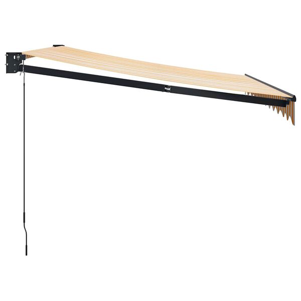 vidaXL Markise Einziehbar Gelb und Wei&szlig; 3x2,5 m Stoff und Aluminium