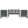 vidaXL 3-tlg. Garten-Lounge-Set Grau Massivholz Kiefer