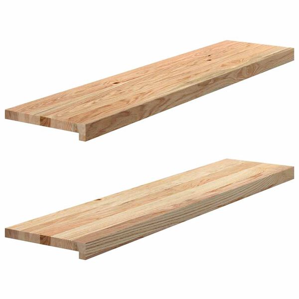 vidaXL Treppenstufen 2 Stk. Unbehandelt 110x30x2 cm Massivholz Eiche