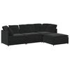 vidaXL Modulares Sofa mit Fu&szlig;hocker Kissen Samt Schwarz